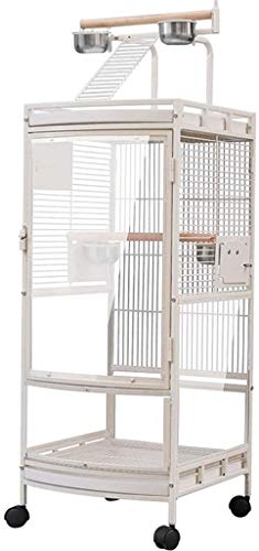 Vogelkäfig Stand Pet Bird Flight Cages Parrot Pet House Vogelkäfige for Sittiche mit Ständer, Luxus-Papageienkäfig for den Außenbereich, transparenter Vogelkäfig for den Haushalt, Rollendesign, einfac von Sudemota