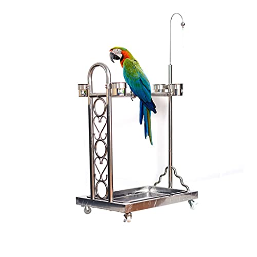 Vogelkäfig Vogelkäfig Edelstahl Papageienregal Vogelzubehör Teleskopisches Papageienregal Geeignet for große und mittelgroße Vögel Ara Kanarienvogel Liebesvogel Vogelkäfige Dekor ( Size : L ) von Sudemota