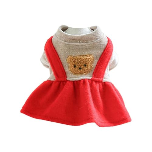 SueaLe Welpen Weihnachtskostüm Weihnachtsmann Rote Kleider Outfit Anzug Modisches Haustier Hundekleid Warme Winterkleidung Haustier Foto Requisiten Hunde Weihnachtskleid Warme Hoodies von SueaLe