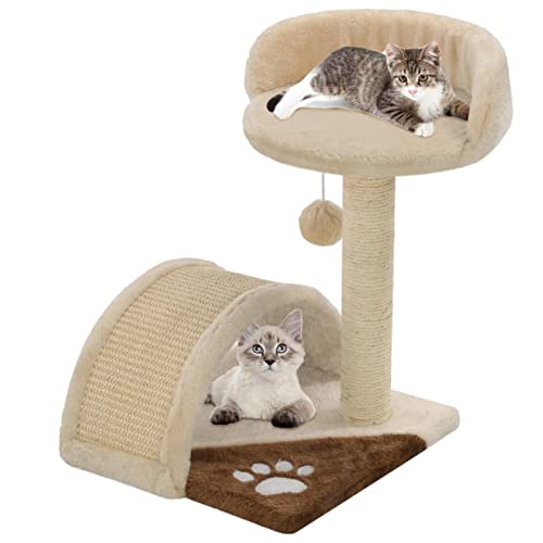 Sufrk Katzen-Kratzbaum Sisal 40 cm Katzenkratzbaum Cat Tree Katzen Kratzbaum Katzen ZubehöR Indoor Beige und Braun - 170545 von Sufrk