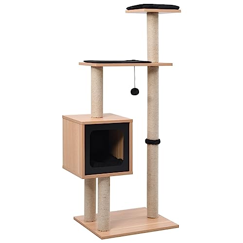 Sufrk Katzen-Kratzbaum mit Sisal-Kratzmatte 123 cm Katzenkratzbaum Cat Tree Katzen Kratzbaum Katzen ZubehöR Indoor von Sufrk