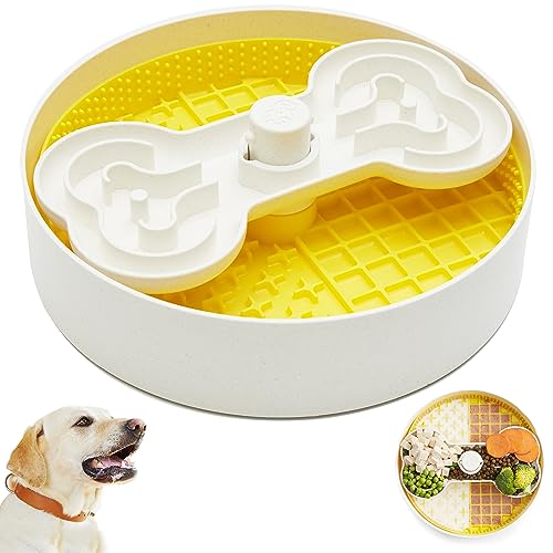 Puzzle Feeder Hundenapf, 3 in 1 Slow Feeder Hundenäpfe Große Langsame Fütterung Schüssel für Hunde, Hunde-Puzzle-Spiel Langsamer Feeder für Trocken- und Nassfutter, Hundefutternapf für große Hunde 24 von Suhaco