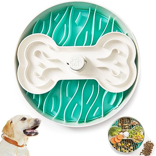 Puzzle Feeder Hundenapf, 3 in 1 Slow Feeder Hundenäpfe Große Langsame Fütterung Schüssel für Hunde, Hunde-Puzzle-Spiel Langsamer Feeder für Trocken- und Nassfutter, Hundefutternapf für große Hunde 24 von Suhaco