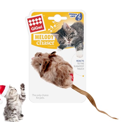 Suhaco Katzenspielzeug für Hauskatzen Interaktives GiGwi Melody Chaser Squeak Kätzchen Spielzeug Bewegungsaktivierter Maus von Suhaco