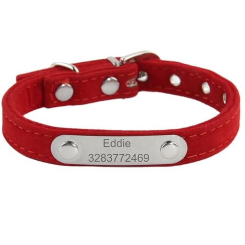 Suiecuor Personalisiertes Hundehalsband Hundehalsband mit personalisierter Plakette aus Edelstahl Hundehalsbänder für kleine mittelgroße und große Hunde von Suiecuor