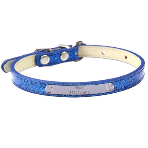 Suiecuor Personalisiertes Hundehalsband aus Leder mit personalisierter Namensschild aus Edelstahl Hundehalsbänder für kleine mittelgroße und große Hunde von Suiecuor