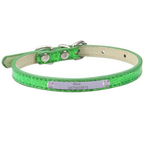 Suiecuor Personalisiertes Hundehalsband aus Leder mit personalisierter Namensschild aus Edelstahl Hundehalsbänder für kleine mittelgroße und große Hunde von Suiecuor