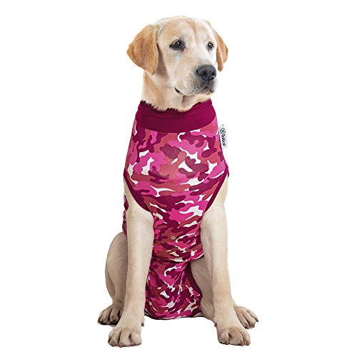 Suitical Recovery Suit Hund, XXL, Rosa Camouflage von Suitical