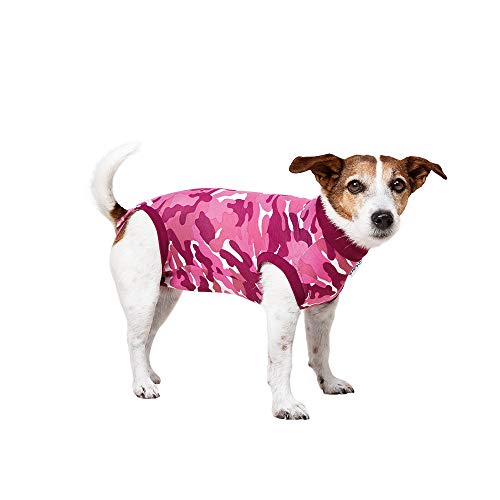 Suitical Recovery Suit Hund, XXXS, Rosa Camouflage von Suitical