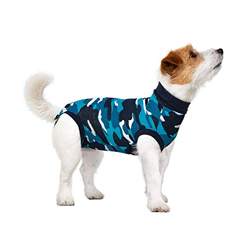 Suitical Recovery Suit Hund, XXXS, Blau Camouflage von Suitical