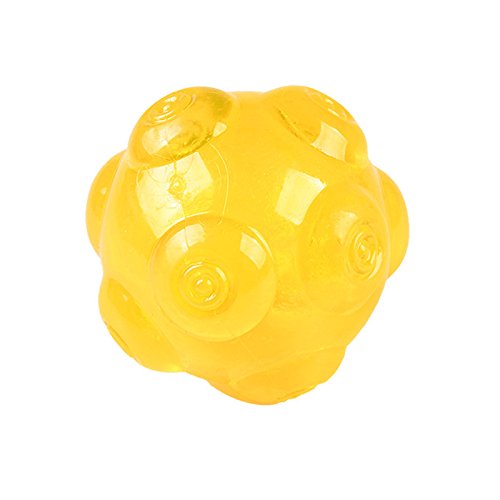 Sujhyrty Haustier Durable Bite Grinding Sound Spielzeug Ball-Gelb von Sujhyrty