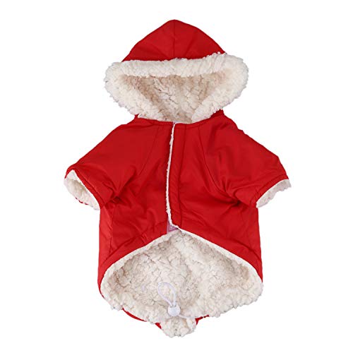 Sujhyrty Winter-Haustier-Hundekleidung für Kleine Hunde Warme Haustier-MäNtel Mantel-Hundekleidung FranzöSische Bulldogge Chihuahua-Haustier-Kleidung Rot XL von Sujhyrty