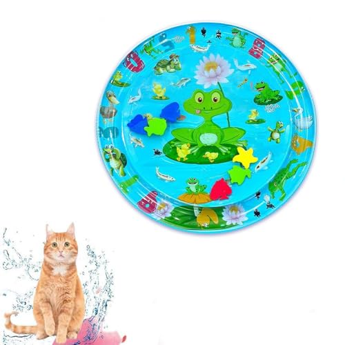 Sulobom 65 cm große Wasserspielmatte für Katzen, sensorische Wassermatte für Katzen, Sensor-Wasser-Spielmatte für Katzen, Sommer, dickes Spiel, Wassersensorisches Pad, interaktives Katzenspielzeug für von Sulobom