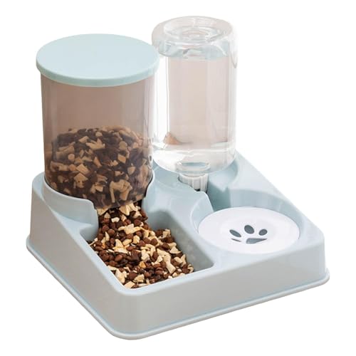 Automatischer Katzenfutterspender und Wasser, Haustier Wasser und Futter Futternapf, Pet Food Feeder Hund Wasserspender, Sellf Fütterung Hundenapf, Automatischer Schwerkraftbasierter Wasserspender für von Sulxyi