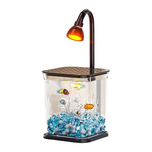 Betta-Fischtank, Fischzuchtbox, Betta Aquarium mit Klemmlicht, kompaktes Desktop-Design, eingebaute Klemmlicht, modernes Design, ideal für Anfängerfischbesitzer Betta-Fischtank, Fischzuchtbox, Betta Aquarium mit Klemmlicht, kompaktes Desktop-Design, eingebaute Klemmlicht, modernes Design, ideal für Anfängerfischbesitzer von Sulxyi