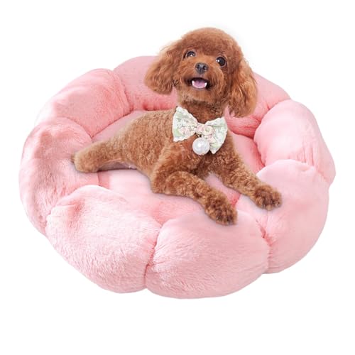 Flower Shaped Cat Bed, Washable Cat Nest, Plush Cat Bed, Soft Cat Beds, Round Cat Beds, Adorable Flower-Shaped Design Soft and Plush Fabric for Small Cats & Indoor Dogs von Sulxyi