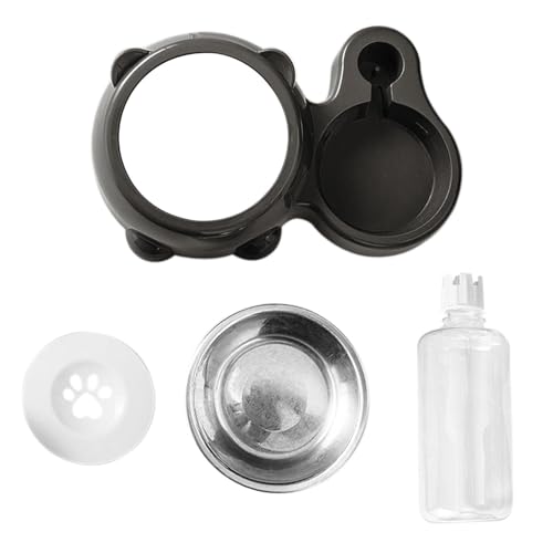 Haustiere Wasser Futternapf Set, Futter und Wassernapf Set, Hundefutterspender, Haustier geneigter Wasserspender, Doppelte Katzennäpfe, geneigtes Design für einfachen Zugriff, rutschfeste Unterseite von Sulxyi