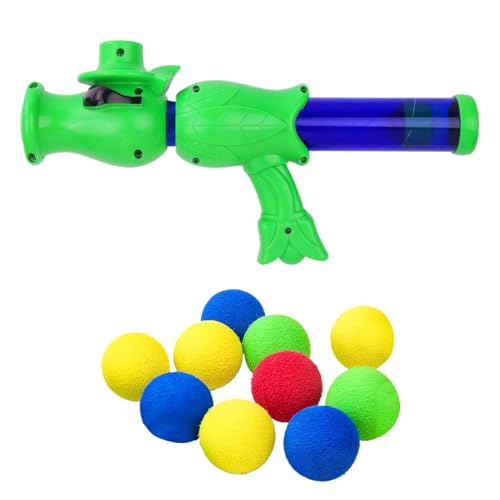 Interaktives Katzenspielzeug, Fuzzy-Ball-Shooter, Katzenball-Werfer, Plüsch-Ball-Shooter, Katzenspielzeug für den Innenbereich, kontinuierlicher Ballwerfer, kommt mit 10 Plüschbällen, interaktives Kat von Sulxyi