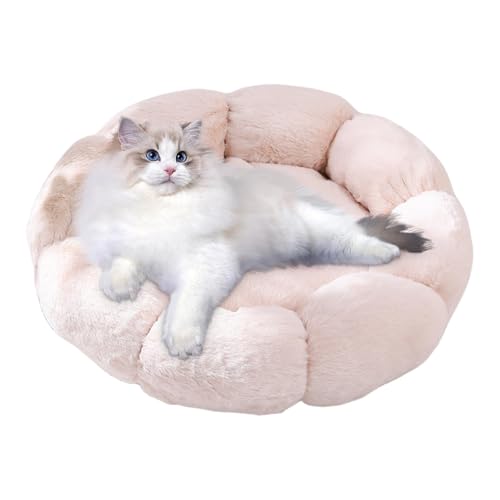 Katzenbett in Blumenform, waschbares Katzennest, Plüsch-Katzenbett, weiche Katzenbetten, runde Katzenbetten, bezauberndes blumenförmiges Design, weicher und plüschiger Stoff für kleine Katzen und von Sulxyi