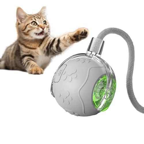 Rolling Ball Cat Toy, Katzenspielzeugkugeln für Innenkatzen, Intelligente Sensing -Ball -Katzen -Spielzeug, Batteriebetriebene PET-Katzenzubehör für Innenkatzen, gelangte Katzen, kleine und mittlere H von Sulxyi