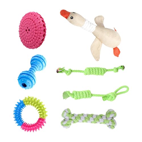 Sulxyi Interactive Dog Chew Toy, Dog Teething Toy, Dog Chew Toys, Dog Toys, Puppy Toys, Comprehensive 7-Piece Set Interactive and Engaging for Courtyard, Balcony, Bedroom von Sulxyi