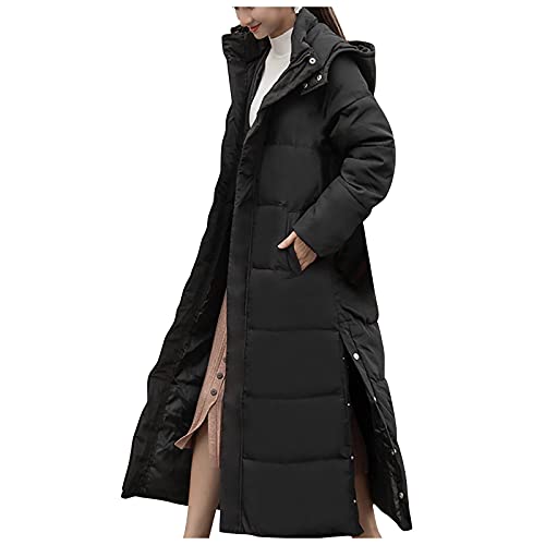 SumLeiter Damen Daunenjacke Winterjacke Lang Winter Daunenmantel Steppmantel Mode Winter Puffer Mantel Winter Warm Parka Puffer Mantel Overcoat Elegant Pufferjacke Steppjacke Oversized Kapuzenjacke von SumLeiter