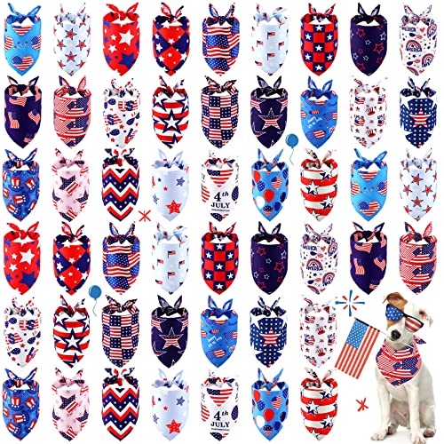 50 Stück Labor Day Hund Bandanas Bulk Patriotische Hund Bandanas Amerika Flagge Bandanas Lätzchen Dreieck Haustier Schal für Unabhängigkeitstag Haustier Kostüm Zubehör Dekoration von Sumind