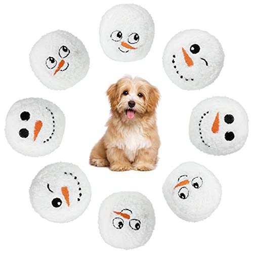 8 Stück Weihnachten Hund Schneeball Plüsch Hund Spielzeug Weihnachten Plüsch Gesicht Schneemann Ball Weihnachten Hund Spielzeugen Plüsch Spielzeug Schneeball Lustiges Set für Indoor Outdoor von Sumind