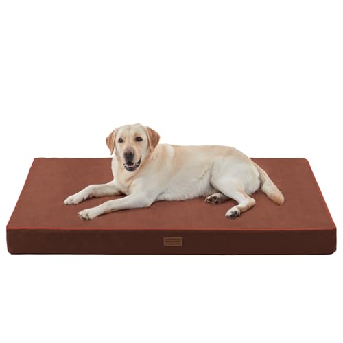 Kleines Hundebett für kleine Hunde – Outdoor-Hundebett waschbar mit Oxford-Stoffoberfläche, orthopädisches Schaumstoff-Haustierbett für bis zu 11,3 kg mit abnehmbarem Bezug, maschinenwaschbar (Braun, von SunStyle Home