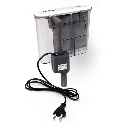 SunSun HBL-303 Hang on Filter Aquarium Anhängefilter 350l/h für Aquarien bis 40l, mit Filtermedien von SunSun