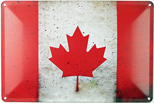 Blechschild 20x30cm gewölbt Kanada Canada Flagge Fahne Deko Geschenk Schild von Sunature