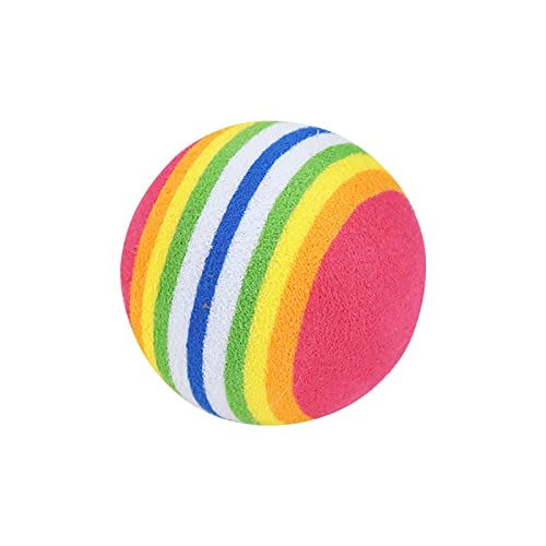 Foam Striped Rainbow Ball Katzenspielzeug Interaktives Haustierspielzeug Katzenbedarf Hundespielzeug Klein (Red, One Size) von Sundaylike life