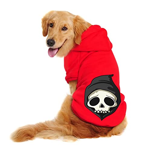 Halloween-Horror-Hundepullover Haustier-Kostüm-Kostüm-Haustier-Pullover Hundemantel Rücken (Red, M) von Sundaylike life