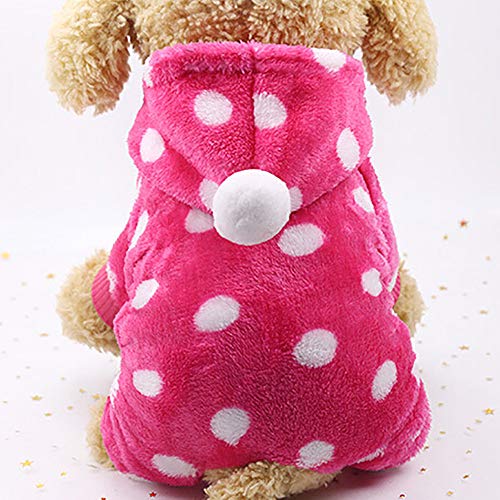 Haustier-Kleidung-Hundekatze-niedliches buntes mit Kapuze Mantel-Kleid Hund Strickpullover (Pink, M) von Sundaylike life