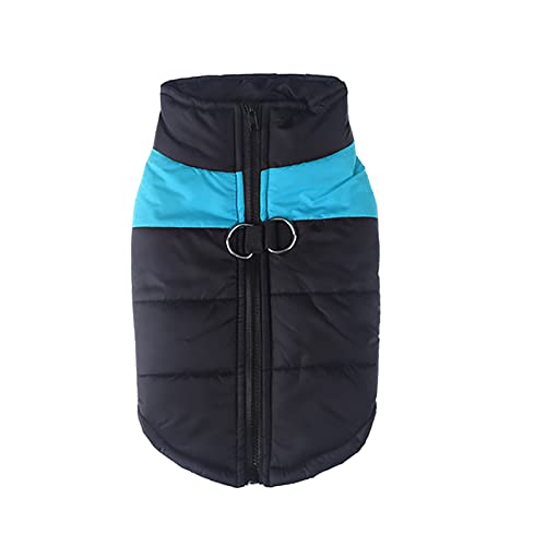 Haustierbedarf Hundebekleidung Herbst Winter Hundebaumwollweste Outdoor wasserdichte Hundejacke Skianzug Hundemantel Mit Geschirr Öffnung (Blue, 2XL) von Sundaylike life