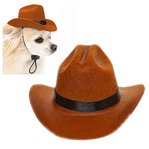 Hunde Cowboyhut Lustige Partyhüte Haustier Kostüm Zubehör für Hunde Katzen, Cosplay Mütze mit Verstellbarem Gummiband perfektes Haustier Geschenk (M) von Sundaylike life