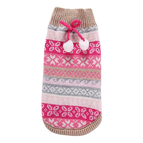 Pet Clothes Christmas Snowflake Pattern Sweater Pet Clothing Cute Pet Supplies Hundemantel Winter Gefüttert (Hot Pink, L) von Sundaylike life