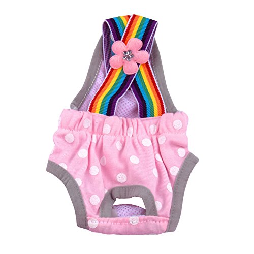 Physiologische Hosen für Regenbogenhunde, atmungsaktive Haustierunterwäsche aus Baumwolle Hundepullover 70 cm (Pink, XS) von Sundaylike life