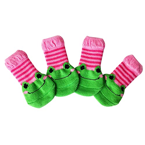 Silikon Süße Kleine Hundestiefel Socken und Kratzfeste Haustiersocken für kleine, mittelgroße, geeignete und schmutzabweisende Haustiere, Socken, Hundezubehör (A-Multicolor, M) von Sundaylike life