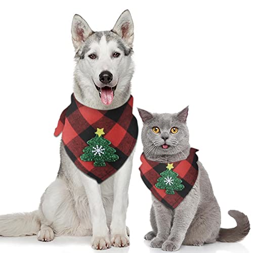 Sundaylike Hunde Halstuch Christmas Halsband Weihnachten Druck Hundehalsband Tuch Verstellbare Hundehalsband Tuch Halstuch Hunde Bandana für Hund Puppy Katze Haustier (D) von Sundaylike life