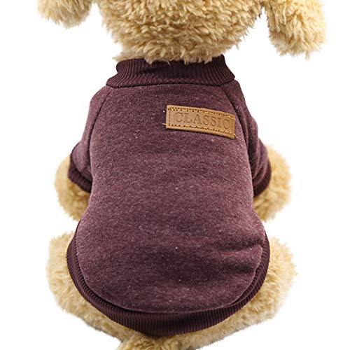 Sundaylike life Warmer Teddypullover Welpenkleidung Katzenwollkampf Zweibeiniger Hund Haustier Haustierkleidung Strickpullover Für Hunde (Brown, L) von Sundaylike life