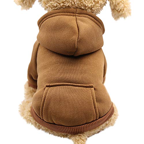 Sweatshirts Hund Hoodied mit Tasche Kleidung Polyester Haustierkleidung Haustierkleidung Hunde Wollpullover (Coffee, M) von Sundaylike life