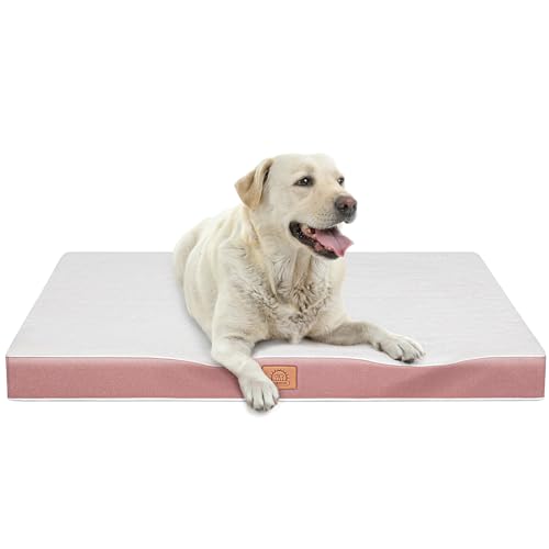 Sunheir Orthopädisches Hundebett für extra große Hunde, Jumbo, wasserdicht, Deluxe-Plüsch-Hundekäfigbett mit abnehmbarem, waschbarem Bezug und rutschfester Unterseite, von Sunheir