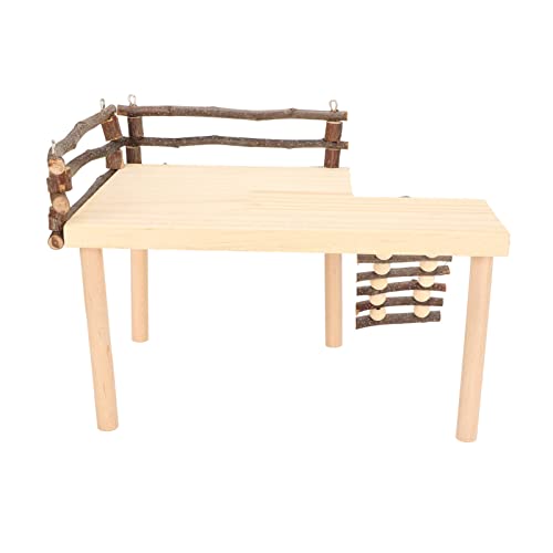 Sunicon Hamster-Kletterspielzeug aus Holz, Baumstamm-Hamster-Kletterplattform mit Kletterleiter, hölzerne Hamsterbrücke zum Essen, Spielen, Ausruhen von Sunicon