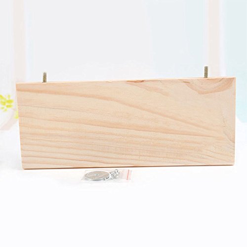 Sunicon Hamster Wooden Stand Platform, 13 * 28cm Squirrel Springboard Rectangular Wood Perch Stand Climbing Board Physical Exercise Tool von Sunicon