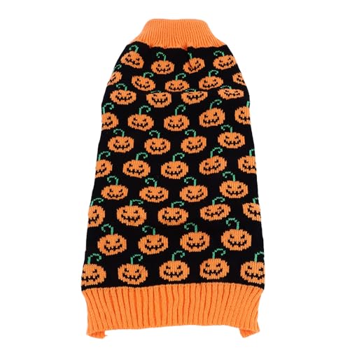 Halloween-Kürbis-Hundepullover, Niedliche Strickware, Weich und Warm Kleine Mittelgroße Hunde, Acrylmaterial von Sunisfa