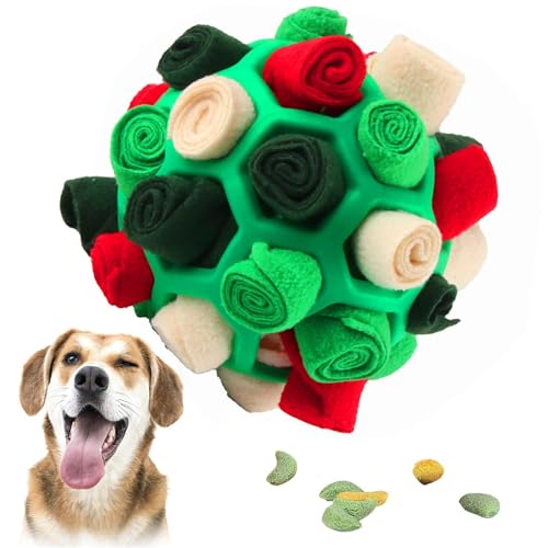 Schnüffelball für Hunde, Intelligenzspielzeug für Hunde, Sniffle Leckerli Spiel Anwendbar auf Mittelgroße, Kleine Hunde (weiß Grün) von Sunknight