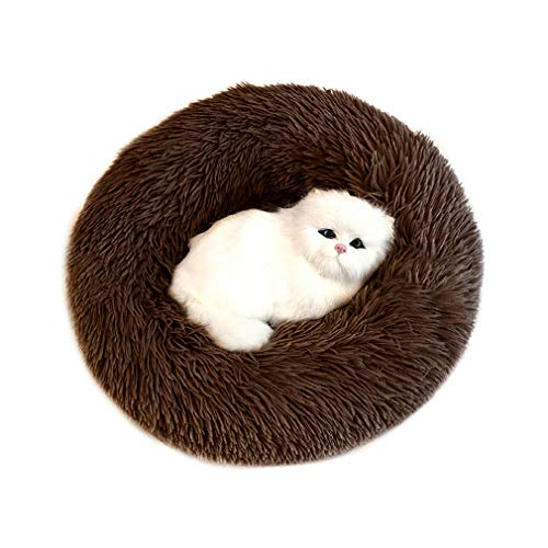 Sunnykud Deluxe Haustierbett Rundes Plüsch Bett für Haustiere in Doughnut-Form Hundebett Katzenbett Flauschig Weich Hundekissen Hundesofa Wasserfeste Unterseite Katzensofa von Sunnykud