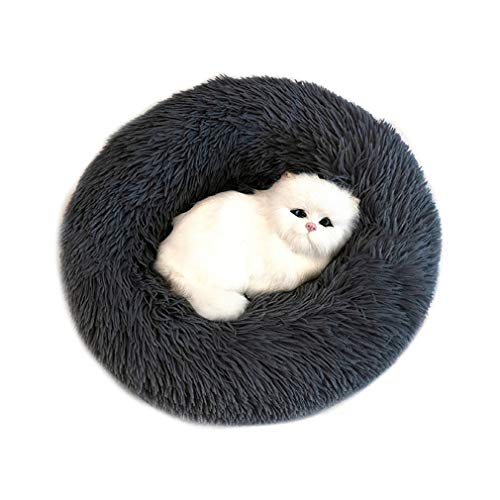 Sunnykud Deluxe Haustierbett Rundes Plüsch Bett für Haustiere in Doughnut-Form Hundebett Katzenbett Flauschig Weich Hundekissen Hundesofa Wasserfeste Unterseite Katzensofa von Sunnykud