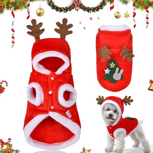 Haustier Weihnachtskostüm, Hundekostüm Weihnachten, Weihnachten Katzen Kleidung, Weihnachten Hundebekleidung Baumwolle Pullover feiern Weihnachten Winter Mantel für Kleine Katze Hund von Sunshine smile